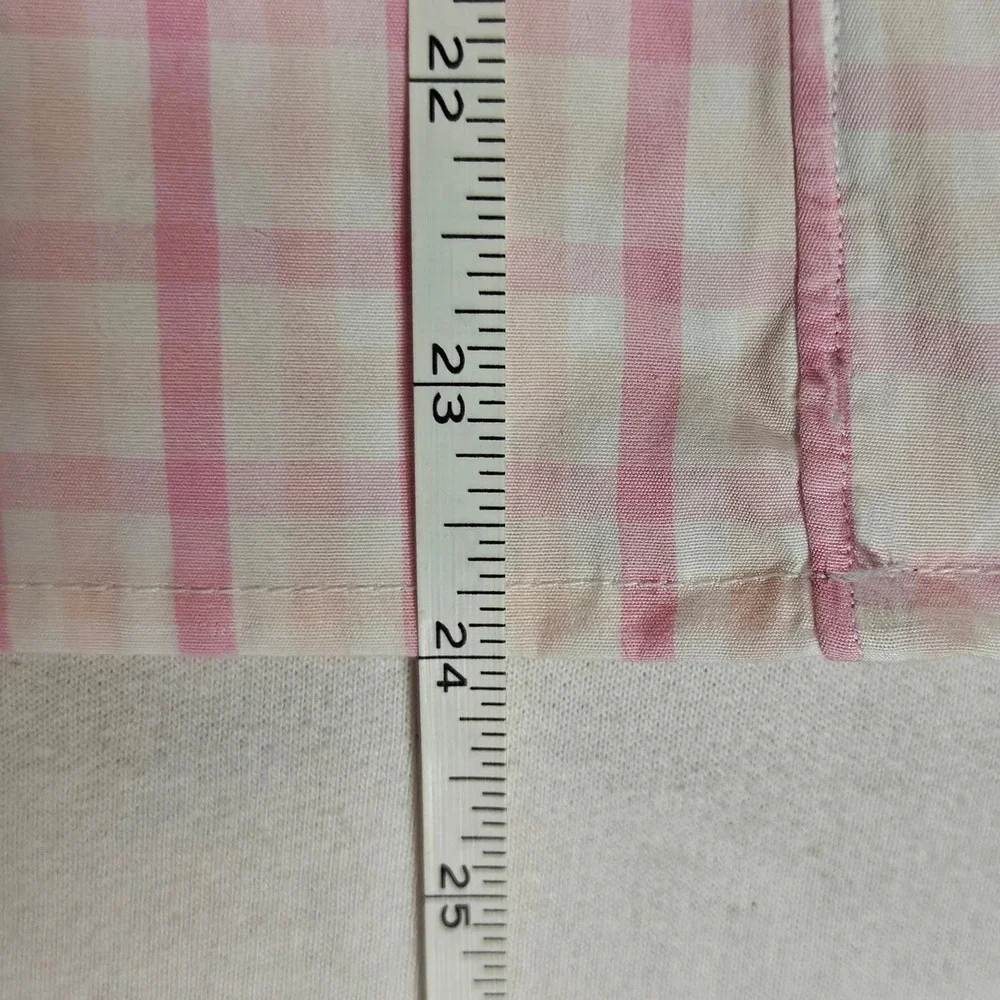 J.Crew Thompson Shirting Pink Gingham Cropped Button Down Shirt L 16-16.5